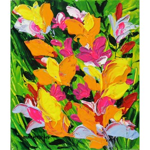 Mazhar Qureshi, 12 X 14 Inch, Oil on Canvas, Floral Painting, AC-MQ-091